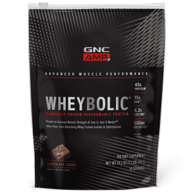 GNC AMP Wheybolic™ Protein Powder, Chocolate Fudge, 1.2 lbs, 40g Whey Protein