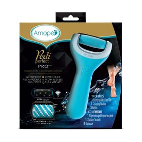 Amope Pedi Perfect Pro Rechargeable Foot File Dual- Speed with Diamond Crystals for Feet Hard and Dead Skin Ultra Coarse Refill Head (Blue Gadget) 1 C