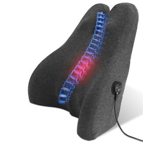 Lumbar Support Pillow For Office Chair Car Seat Home Dining Chair Soft Memory Foam Back Support Cushion With Vibration Washable Cover Elastic Strap Ba