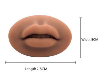 Microblading Reusable 5D Silicone Practice Lips Skin European Solid lip block For PMU Beginner Training Tattoo Permanent Makeup (Color: Dark Coffee Skin)