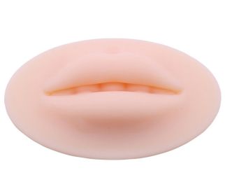 Microblading Reusable 5D Silicone Practice Lips Skin European Solid lip block For PMU Beginner Training Tattoo Permanent Makeup (Color: 3D Thin lips)