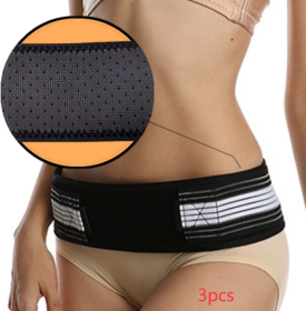 Double-reinforced Pelvic Repair Orthosis Protective Belt (Option: Black 3pcs-With vents-109x9cm)